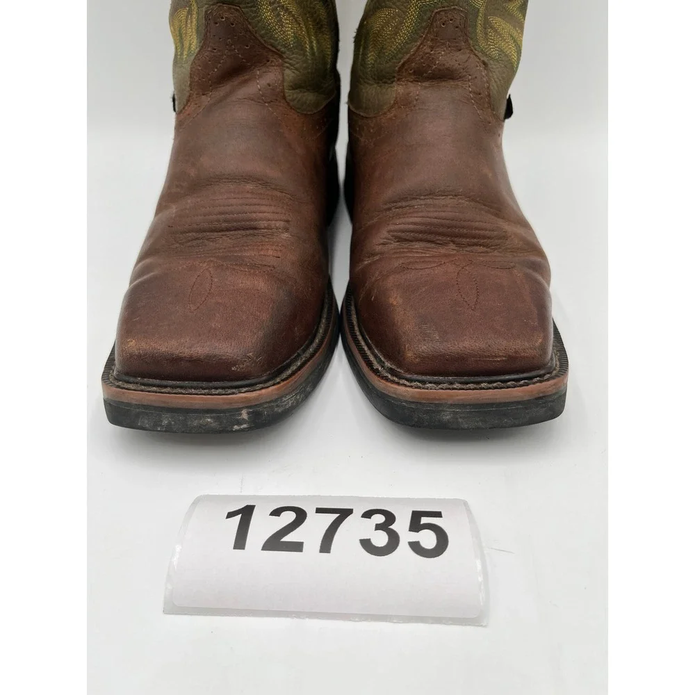 Justin Wide Steel Toe Stampede Work Boots Mens 11.5EE Brown Leather Wk4688